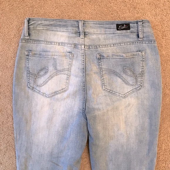 Earl Distressed Skinny Jeans Womens Size 8 Ankle Length Super Stretch Denim Blue - Picture 5 of 16
